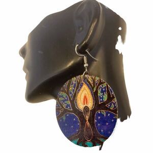 Multicolored Graphic Statement Earrings